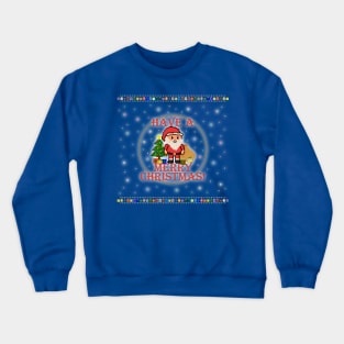 Have A Merry Christmas Santa! (Red Letters on Blue) Crewneck Sweatshirt